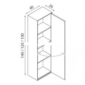 Пенал подвесной Hatria SLIDING wood system 260x400x1000 орех YXPH92