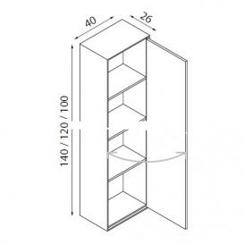Пенал подвесной Hatria SLIDING wood system 260x400x1000 орех YXPH92