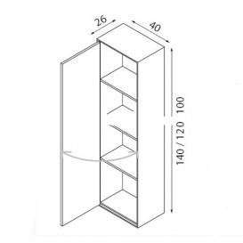 Пенал підвісний Hatria SLIDING wood system 260x400x1200 горіх YXPU92