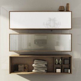 Пенал підвісний Hatria SLIDING wood system 1200x260x400 горіх / білий глянцевий YXQQ92