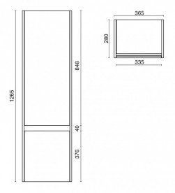 Пенал подвесной Kerama Marazzi Buongiorno 120 см МДФ дуб BGN.120.2\OAK