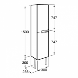 Пенал подвесной распашной Roca Victoria-N двухдверный МДФ серый антрацит A856660153