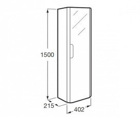 Пенал підвісний Roca Dama-N правий / лівий ДСП / МДФ сірий антрацит глянець A856956153