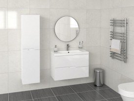 Пенал підвісний Volle Aiva 35х139 см ДСП/МДФ глянцевий білий 15-68-55