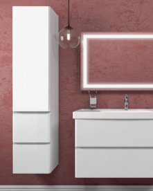 Пенал підвісний Volle Oliva 35х155 см ДСП/МДФ глянцевий білий 15-45-55