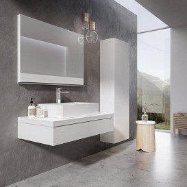 Пенал в ванну кімнату підвісний Ravak SB-460 Formy з МДФ білий X000001260