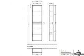 Пенал Villeroy & Boch Antheus 48х20х170 см петлі зліва МДФ американський горіх B06800PV