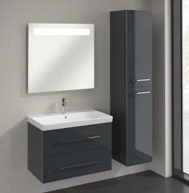 Пенал Villeroy & Boch Avento 35х40,4х176 см петлі праворуч МДФ з акриловим покриттям скло сіре A89401B1