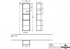 Пенал Villeroy & Boch Finion 41,8x151,6х27 см петлі зліва з підсвічуванням МДФ півонія матовий лак/глянсовий білий лак F460GFHB