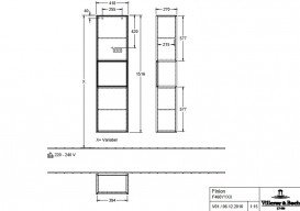 Пенал Villeroy & Boch Finion 41,8x151,6х27 см петлі зліва з підсвічуванням МДФ світло-сірий матовий лак/антрацит матовий лак F460GKGJ