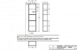 Пенал Villeroy & Boch Finion 41,8x151,6х27 см петлі зліва з підсвічуванням ДСП шпон дуба/півон матовий лак G460HBPC