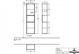 Пенал Villeroy & Boch Finion 41,8x151,6х27 см петли справа с подсветкой МДФ белый матовый лак/оливковый матовый лак F470GMMT