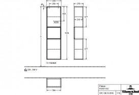 Пенал Villeroy & Boch Finion 41,8x151,6х27 см петли справа с подсветкой ДСП шпон дуба/белый матовый лак F470MTPC