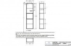 Пенал Villeroy & Boch Finion 41,8x151,6х27 см петли справа с подсветкой МДФ светло-серый матовый лак/антрацит матовый лак G470GKGJ