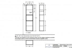 Пенал Villeroy & Boch Finion 41,8x151,6х27 см петлі праворуч із підсвічуванням МДФ пісок матовий лак/темно-синій матовий лак G470HGHH