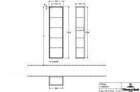 Пенал Villeroy & Boch Finion 41,8x151,6х27 см петли слева МДФ белый матовый лак F48000MT