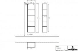 Пенал Villeroy & Boch Finion 41,8x151,6х27 см петлі зліва МДФ глянсовий чорний лак F48000PH