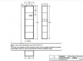 Пенал Villeroy & Boch Finion 41,8x151,6х27 см петлі зліва з підсвічуванням МДФ білий глянцевий лак G48000GF