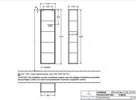 Пенал Villeroy & Boch Finion 41,8x151,6х27 см петлі зліва з підсвічуванням МДФ світло-сірий матовий лак G48000GJ