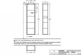 Пенал Villeroy & Boch Finion 41,8x151,6х27 см петлі з підсвічуванням МДФ білий матовий лак G49000MT