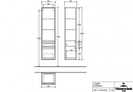 Пенал Villeroy & Boch Legato 40x155х35 см петлі зліва МДФ/ДСП глянсовий сірий B72900FP