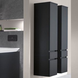 Пенал Villeroy & Boch Legato 40x155х35 см петли слева МДФ/ДСП черный матовый лак B72900PD