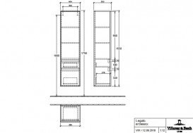 Пенал Villeroy & Boch Legato 40x155х35 см петли слева ДСП мягкий серый B72900VK