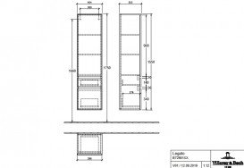 Пенал Villeroy & Boch Legato 40x155х35 см петлі праворуч ДСП кам'яний дуб B72901RK