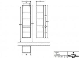 Пенал Villeroy & Boch Legato 40x155х35 см петлі зліва ДСП друкарський в'яз B73000PN