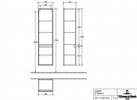 Пенал Villeroy & Boch Legato 40x155х35 см петли слева ДСП печатный вяз B73000PN