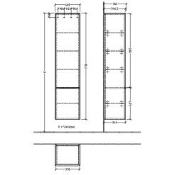 Пенал Villeroy & Boch Subway 3.0 40х36,2х171 см петли слева ДСП кашемировый серый/ручка алюминий глянцевый C58600VN