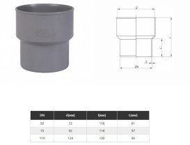 Переход к чугунной трубе Ostendorf HT Safe DN 50 мм полипропилен 172820-05