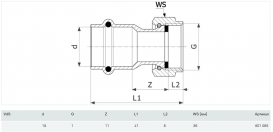 Переход на резьбовые соединения Viega Prestabo 1163 18хG1 нелегированная сталь 601065