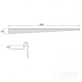 Переходная панель для пола ACO ShowerStep 990 мм левая не полированная нержавеющая сталь 9010.72.44