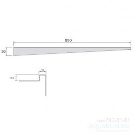 Переходная панель для пола ACO ShowerStep 990 мм левая не полированная нержавеющая сталь 9010.72.45