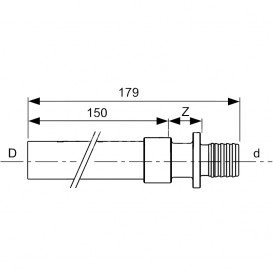 Переходник на медную трубу Tece Teceflex наружная пайка пресс 16x15Cu 713816