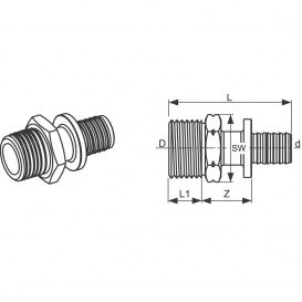 Переходник прямой с наружной резьбой Tece TECEflex 16 х 1/2 латунь 765502