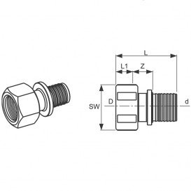 Переходник прямой Tece Teceflex с внутренней резьбой 20(18) х 3/4 латунь 705004
