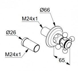 Переключатель для душа Kludi 1926 на 2 положения позолоченный 518494520