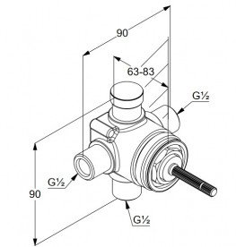 Переключатель для душа Kludi на 2 положения белый 2975900
