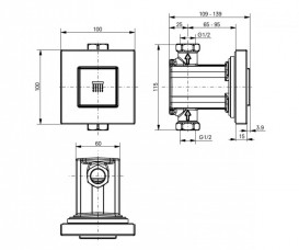 Переключатель потока TOTO скрытого монтажа хром DB346VE