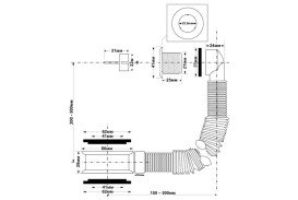 Перелив для раковины McAlpine с гофрированной трубкой хром BANJO-POL2