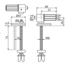 Петли AlcaPlast для сидений A602 и A603 P097