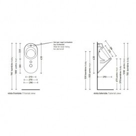 Пісуар Flaminia Key підвісний підведення води ззаду кераміка білий KY29