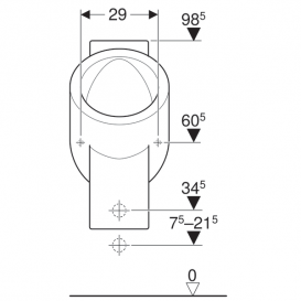 Пісуара Geberit Centaurus безводний горизонтальний/вертикальний випуск санфарфор білий 236400600