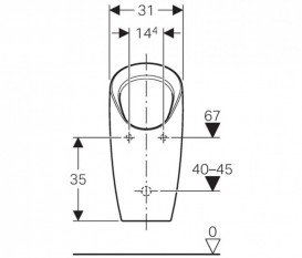 Пісуар Geberit Preda з інтегрованою системою змиву 220 В білий 116.072.00.1
