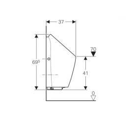 Писсуар Geberit Preda с интегрированной системой смыва питание от генератора белый 116.074.00.1