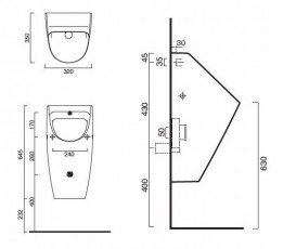 Писсуар керамический без крышки Catalano Sfera без ободка белый 1OR6400