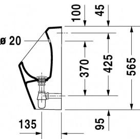 Пісуар настінний Duravit D-Code 30,5х29 см кераміка білий 0829300000