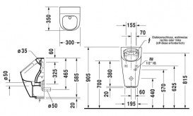 Писсуар настенный Duravit ME by Starck электронный 30х35 см керамика белый 2809310093